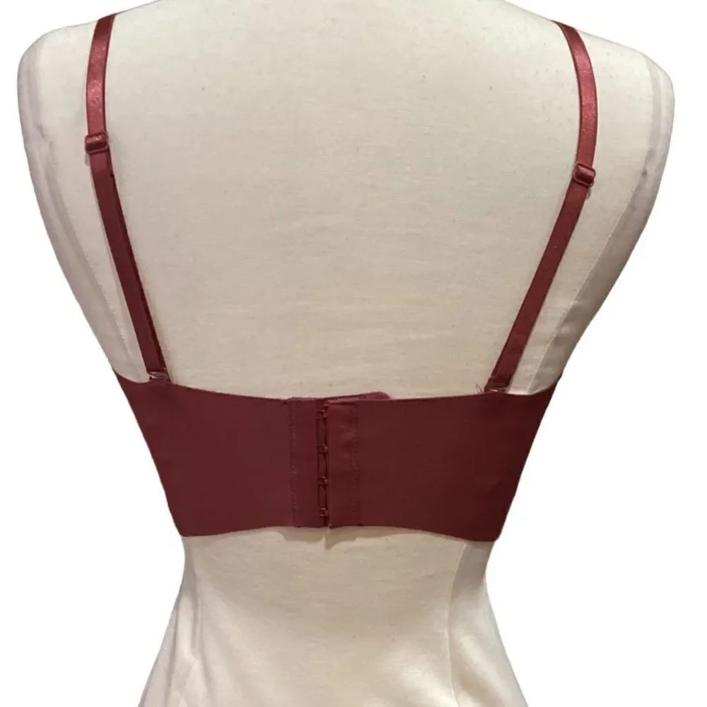 Adrienne Vittadini Studio 34C Burgundy Bra
